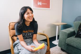 Longhorn student in the TIESplus quiet room