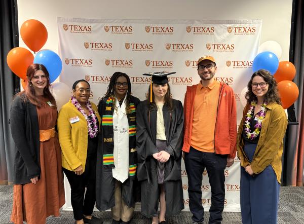 TIES staff with three graduates at Spring 2026 Disability Graduation.