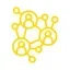 Yellow icon of a social network map