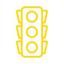 Yellow icon of traffic lights