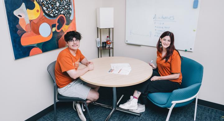 TIESplus coach with a Longhorn student
